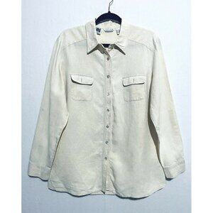 Richard Malcolm Button Up Top Womens Size XL Ivory Irish Linen Lagenlook